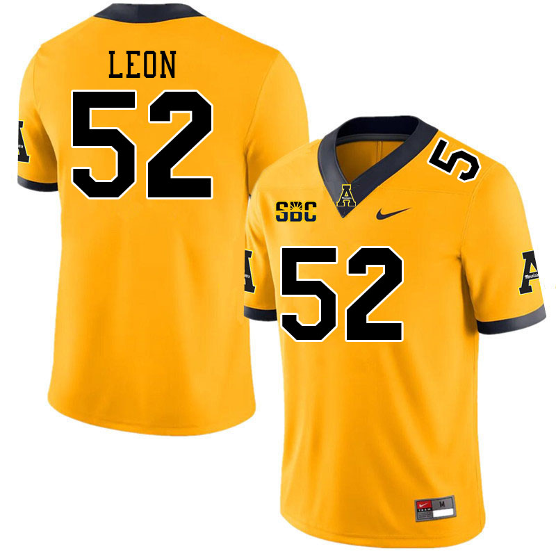 Men #52 Orlando Leon Appalachian State Mountaineers College Football Jerseys Stitched Sale-Gold - Click Image to Close
